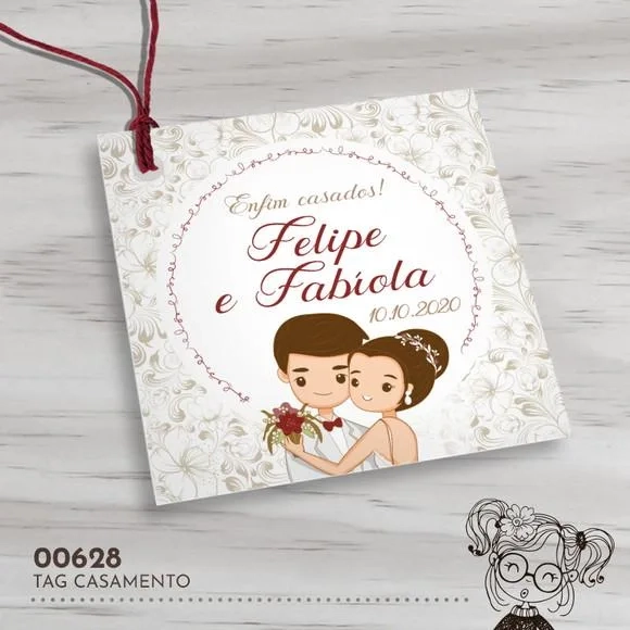 Tag Quadrada Casamento - 00628