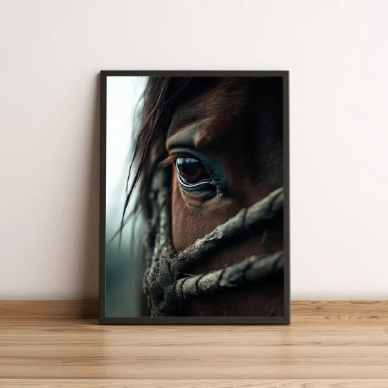 Quadro Olhar Intenso do Cavalo Marrom 2665