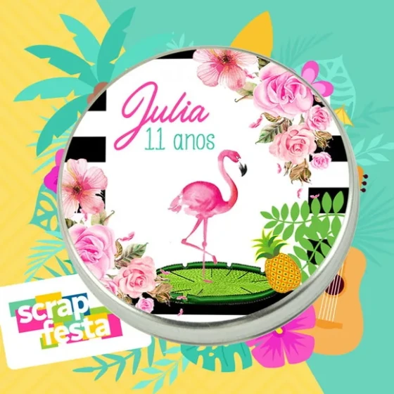 Latinhas Personalizadas Tropical Flamingos