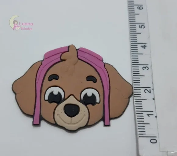 Apliques Carinhas Patrulha Canina de Borracha - Pct C/8 Unid