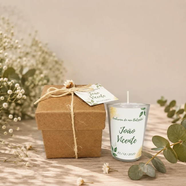 10 unidades Vela Aromática no Copo Lembrancinha Personalizada Batizado,Casamento, Aniversario e etc. Fazemos Qualquer Tema