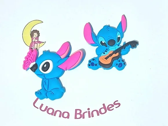 Aplique Stitch 4,5cm Emborrachado Pacote com 4 Unidades