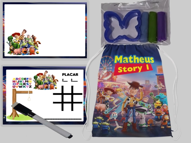 Kit Mochila e Lousa Magicas + Kit Massinha Toy
