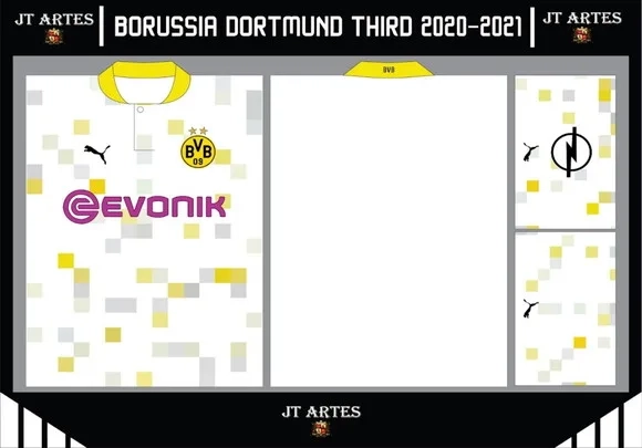 Vetor da Camisa do Borussia Dortmund Third Jersey 2020-2021