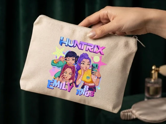 Lembrancinha Nécessaire Personalizada Algodão Cru 20x15 Estampa DTF Guerreiras Ka\