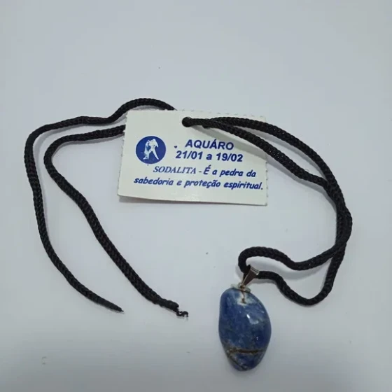 Cordao de Signo Aquario com Pedra