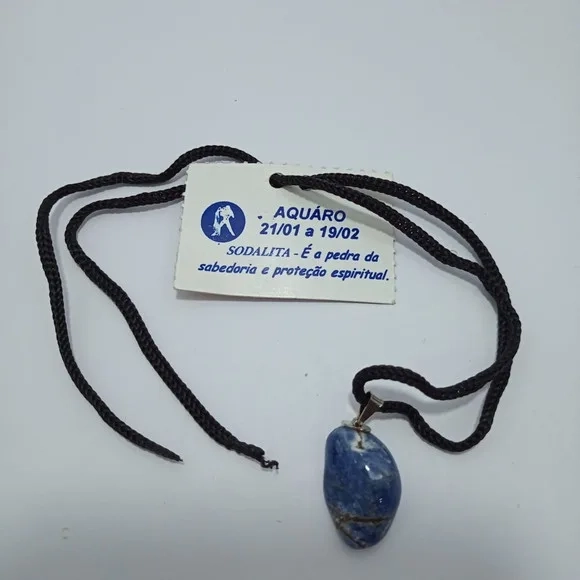 Cordao de Signo Aquario com Pedra