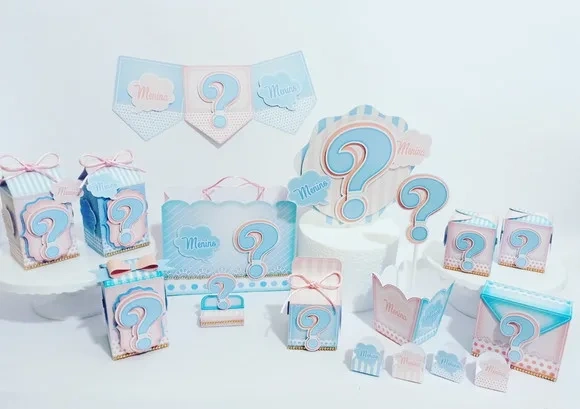 Kit 60 Lembrancinhas Chá Revelação