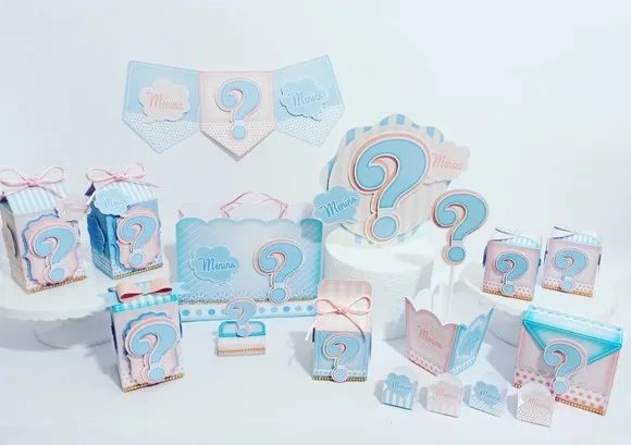 Kit 60 Lembrancinhas Chá Revelação