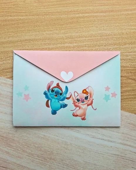 Convite de Aniversário Stitch com Envelope