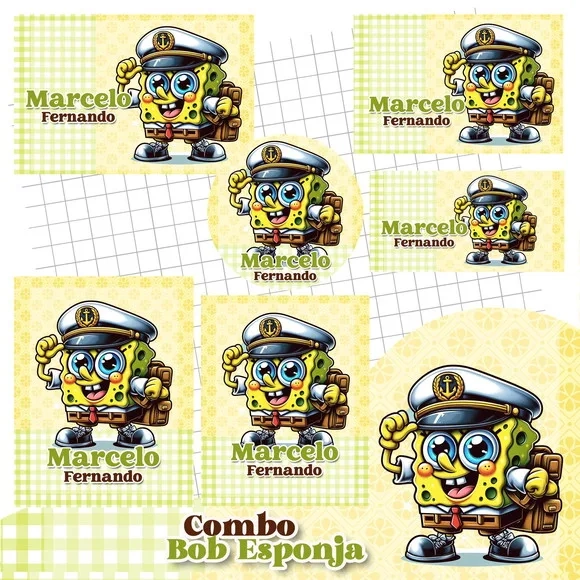 60 Etiquetas Bob Esponja
