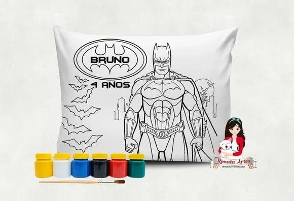 Almofada com Tinta para Colorir Batman