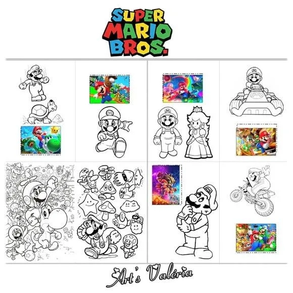 Álbum de Figurinhas Super Mario Bros - 10x15cm
