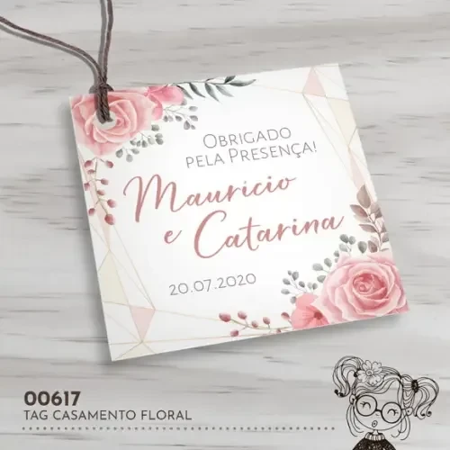 Tag Quadrada Casamento - 00617