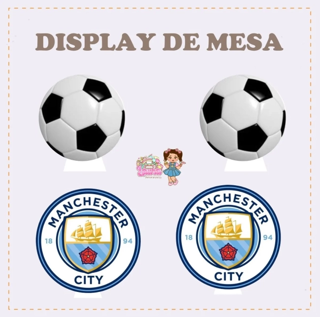 Kit Festa Só Um Bolinho MANCHESTER CITY - Decoração de Festa