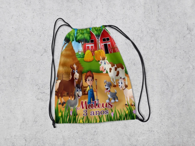 Mochilinha Personalizada Fazendinha