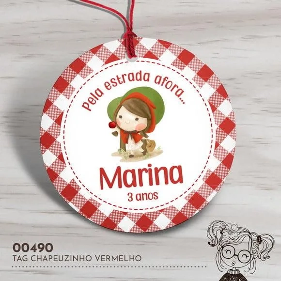 Tag Redonda Chapéuzinho Vermelho - 00490
