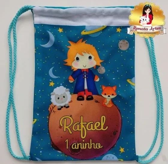 Mochila de Tecido Personalizada o Pequeno Príncipe
