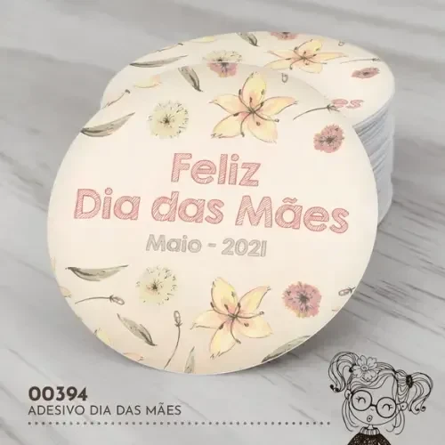 Adesivo Redondo Dia das Mães - 00394
