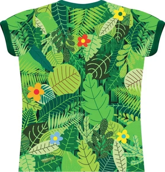 Camiseta Infantil Feminina Girafa na Floresta