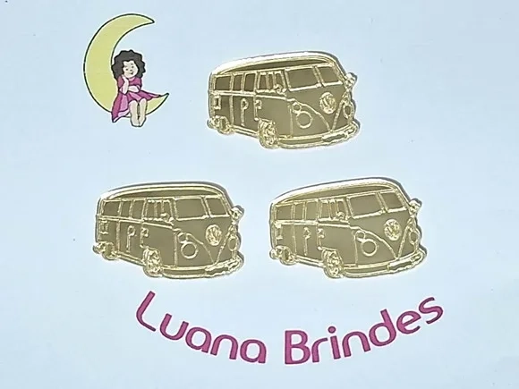 Aplique Kombi Acrílico Espelhado 3,5cm Pacote com 5 Unidades