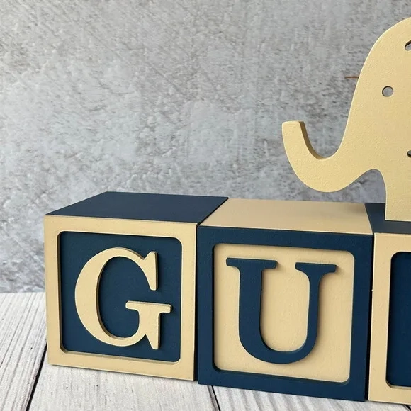 Elefante + Cubos 8x8cm Ts - Decoração Bebê