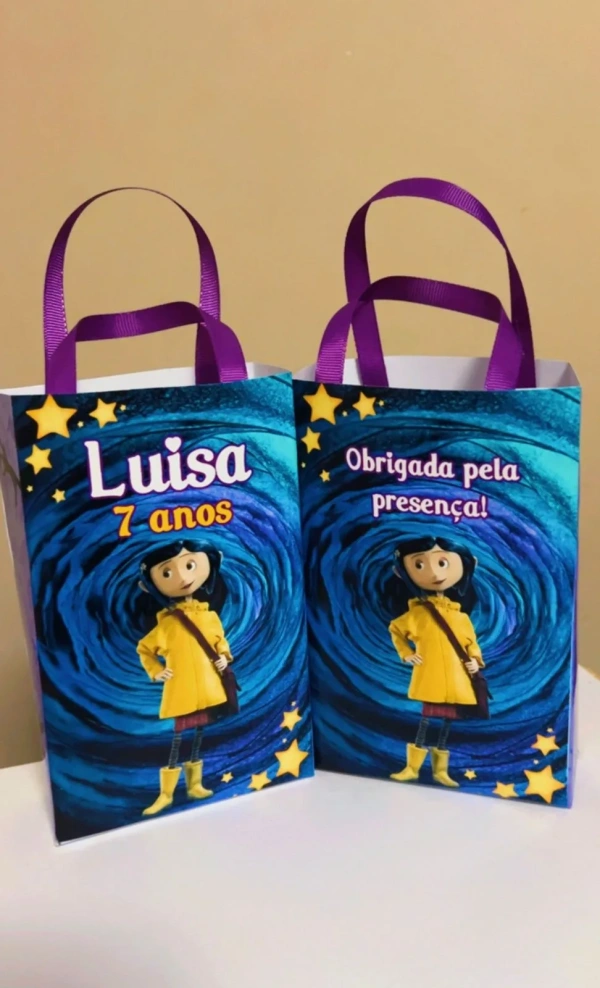 Sacolinhas Personalizada CoralineLembrancinhas Para Aniversário
