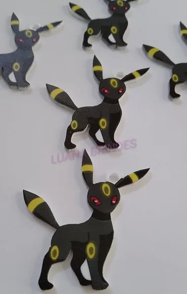 Pingente de acrílico U.V do Pokémon Umbreon Pct 3 unid