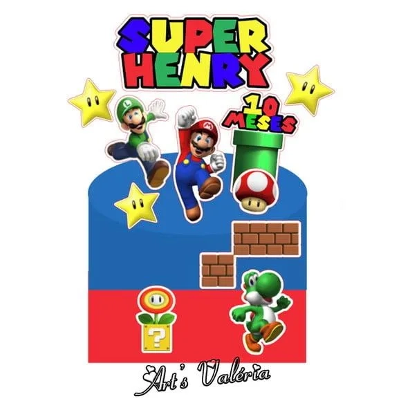 Topo de Bolo Super Mario Bros