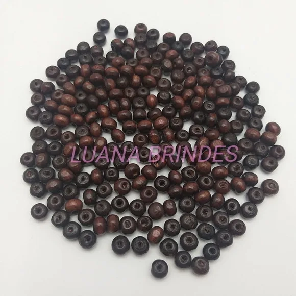 Contas em Madeira Envernizadas - 8mm Pct 200 Unidades
