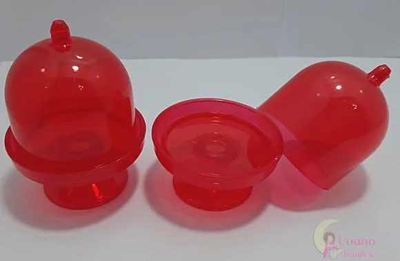 Mini Cúpula Vermelha de Acrílico - pct c/5 unidades
