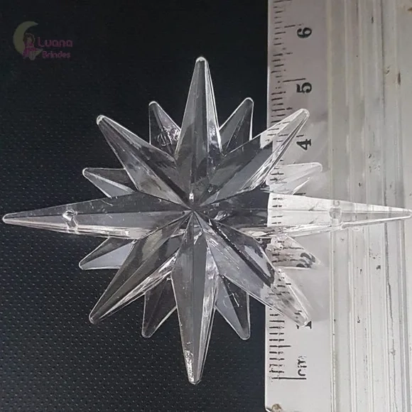 Estrela Dalva Transparente de Acrílico C/furo-pct C/6 Unid
