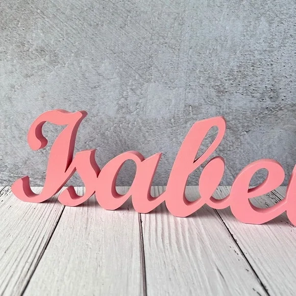 Linha Cursiva -letras Decorativas em mdf Quarto de Bebê