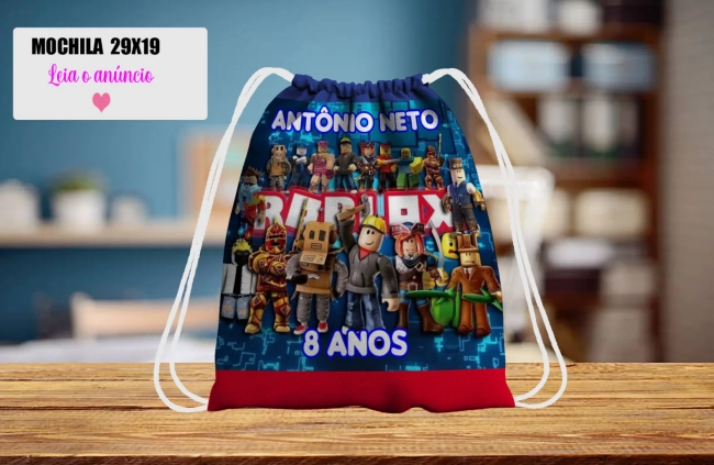 Mochilinha personalizada para lembrancinha Roblox