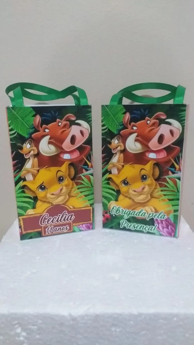 Sacolinhas Personalizadas Rei Leão para Lembrancinhas