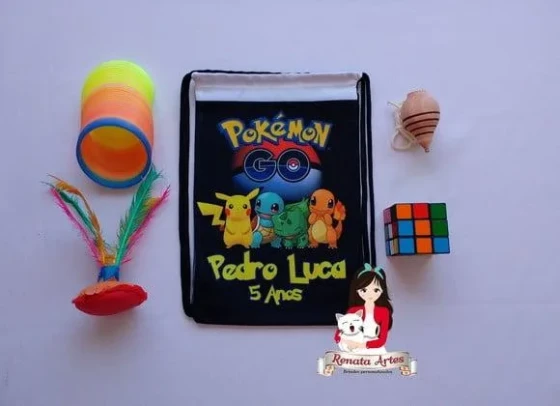 Mochila Brinquedos Retrô Tema Pokemon Go 2