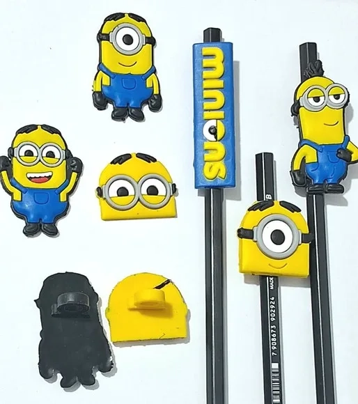 Lápis C/ponteira Minions Emborrachados Pacote com 6 Unidades