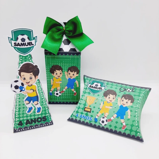 PEGUE E MONTE - Kit Festa FUTEBOL - Decoração de Festa - Caixinhas Personalizadas