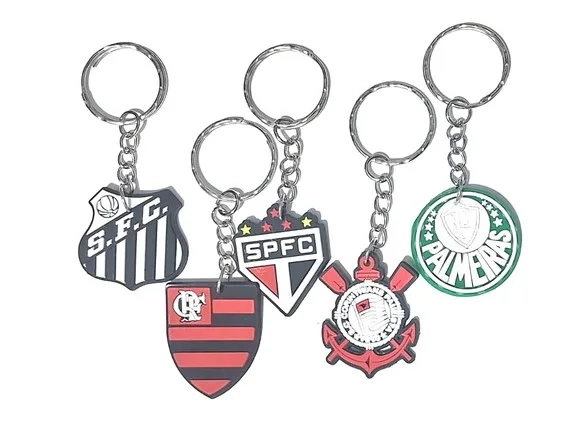Chaveiros Times 3,5cm Emborrachado Pacote com 5 Unidades