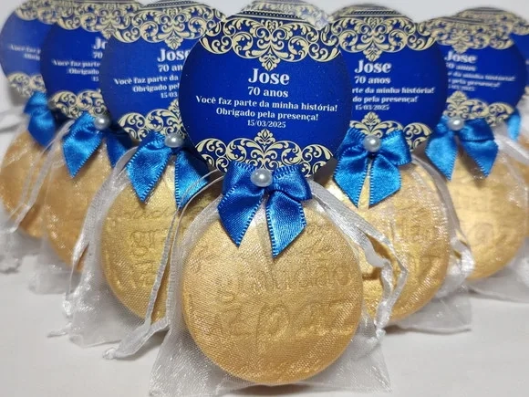 Lembrancinha 70 Anos: Sabonete Desejos de Gratidão P