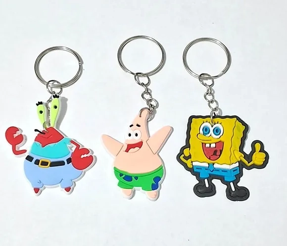Chaveiro Bob Esponja Emborrachado - 6 Unidades