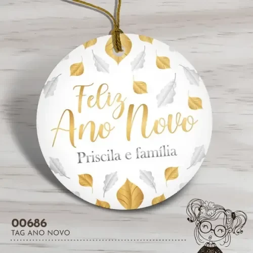 Tag Redonda Feliz Ano Novo - 00686