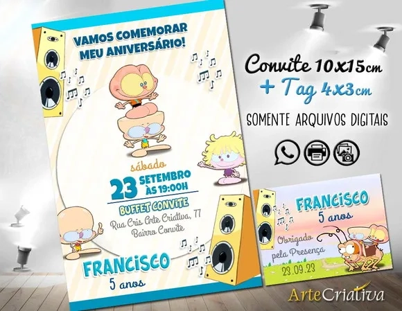 Convite Digital C/tag Convite Mongo e Drongo 2