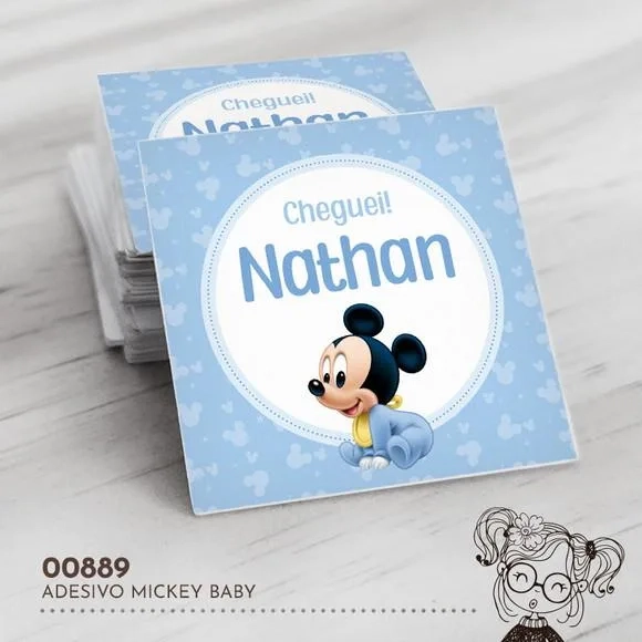 Adesivo Quadrado Mickey Baby - 00889