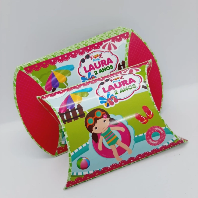 PEGUE E MONTE - Kit Festa POOL PARTY MENINA - Decoração de Festa - Caixinhas Personalizadas