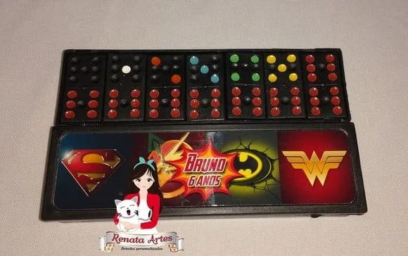 Dominó Personalizado Liga da Justiça Símbolos