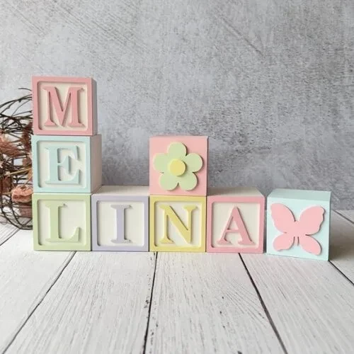 Tons Pastel Cubos 6x6cm Ts- Decoração Bebê