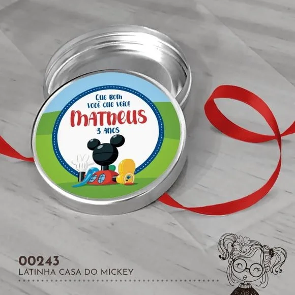 Latinha Adesivada Casa do Mickey - 00243
