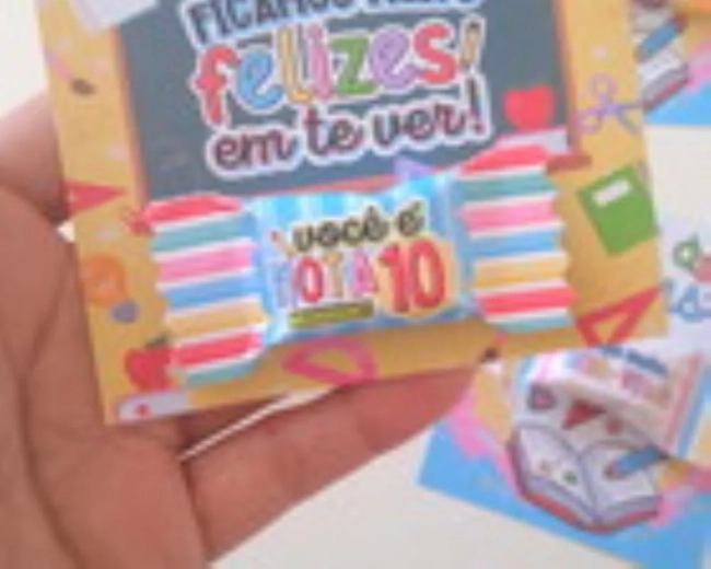 Balinha com Card - Lembrancinha Volta às aulas