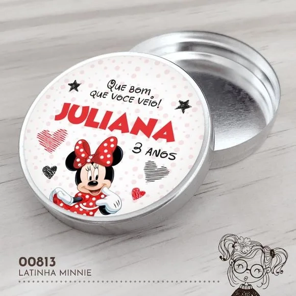 Latinha Adesivada Minnie - 00813